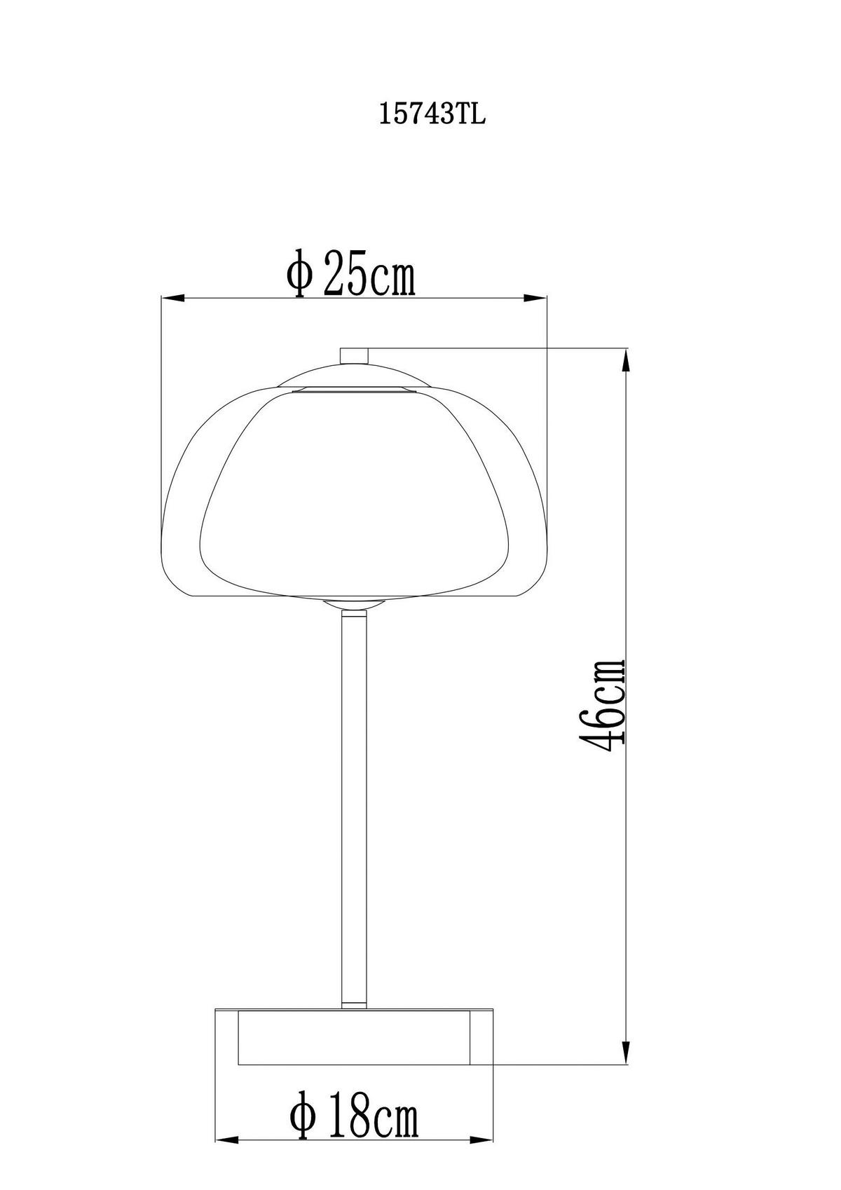 GLOBO Tischleuchte Tischleuchte-Avila - schwarz/Chrom (40,00/30,00/23,50cm) - GLOBO