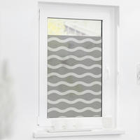LICHTBLICK Fensterfolie Welle Wellen Welle grau weiß B/L: ca. 100x180 cm Welle - weiß/grau (100,00/180,00cm) - LICHTBLICK
