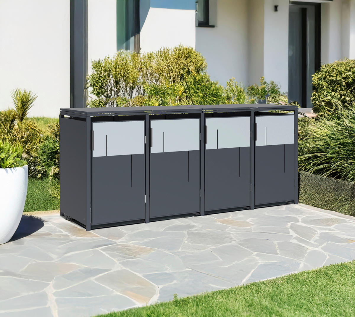 Westmann Mülltonnenbox Tonus anthrazit B/H/L: ca. 265x116x80 cm Tonus - anthrazit (80,00/265,00/116,00cm) - Westmann