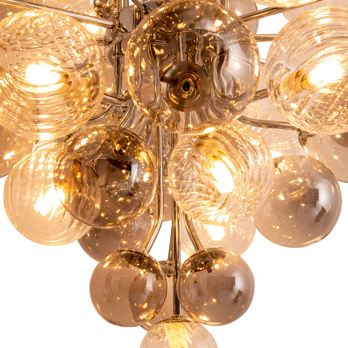 Näve Leuchten Pendelleuchte Chrom Metall Glas B/H/T/D: ca. 75x120x75x75 cm G9 20 Brennstellen SPHERE - Chrom (75,00/120,00/75,00cm) - Näve Leuchten