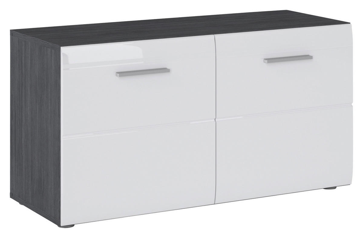 Sitzbank Salve Rauchsilber Nachbildung weiß Hochglanz B/H/T: ca. 90x48x35 cm Salve - weiß (90,00/48,00/35,00cm)