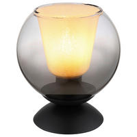GLOBO Tischleuchte BARRY 15749T schwarz Rauch Metall H/D: ca. 19x18 cm E27 1 Brennstellen BARRY - schwarz/Rauch (18,00/19,00cm) - GLOBO