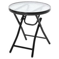 Outsunny Gartentisch schwarz Metall H/D: ca. 50x45 cm Gartentisch - schwarz (45,00/50,00cm) - Outsunny