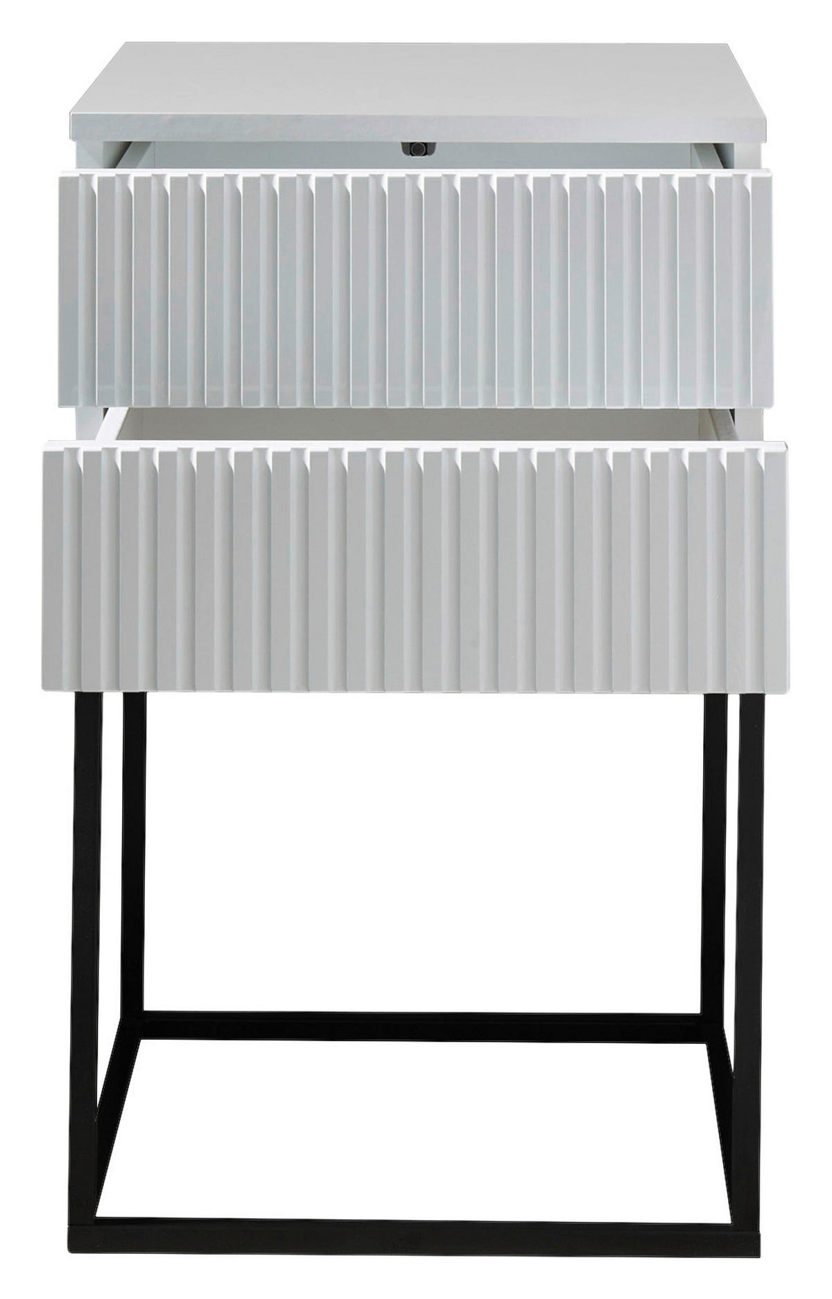 weiß B/H/T: ca. 40x65x39 cm Marle_Nachtkonsole - weiß/schwarz (40,00/65,00/39,00cm)