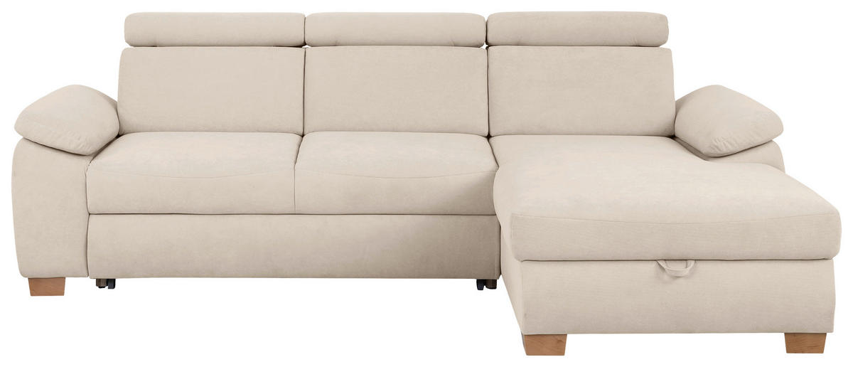 Ecksofa Aguda beige Microfaser B/H/T: ca. 269x102x175 cm Aguda - beige/buche (269,00/102,00/175,00cm)