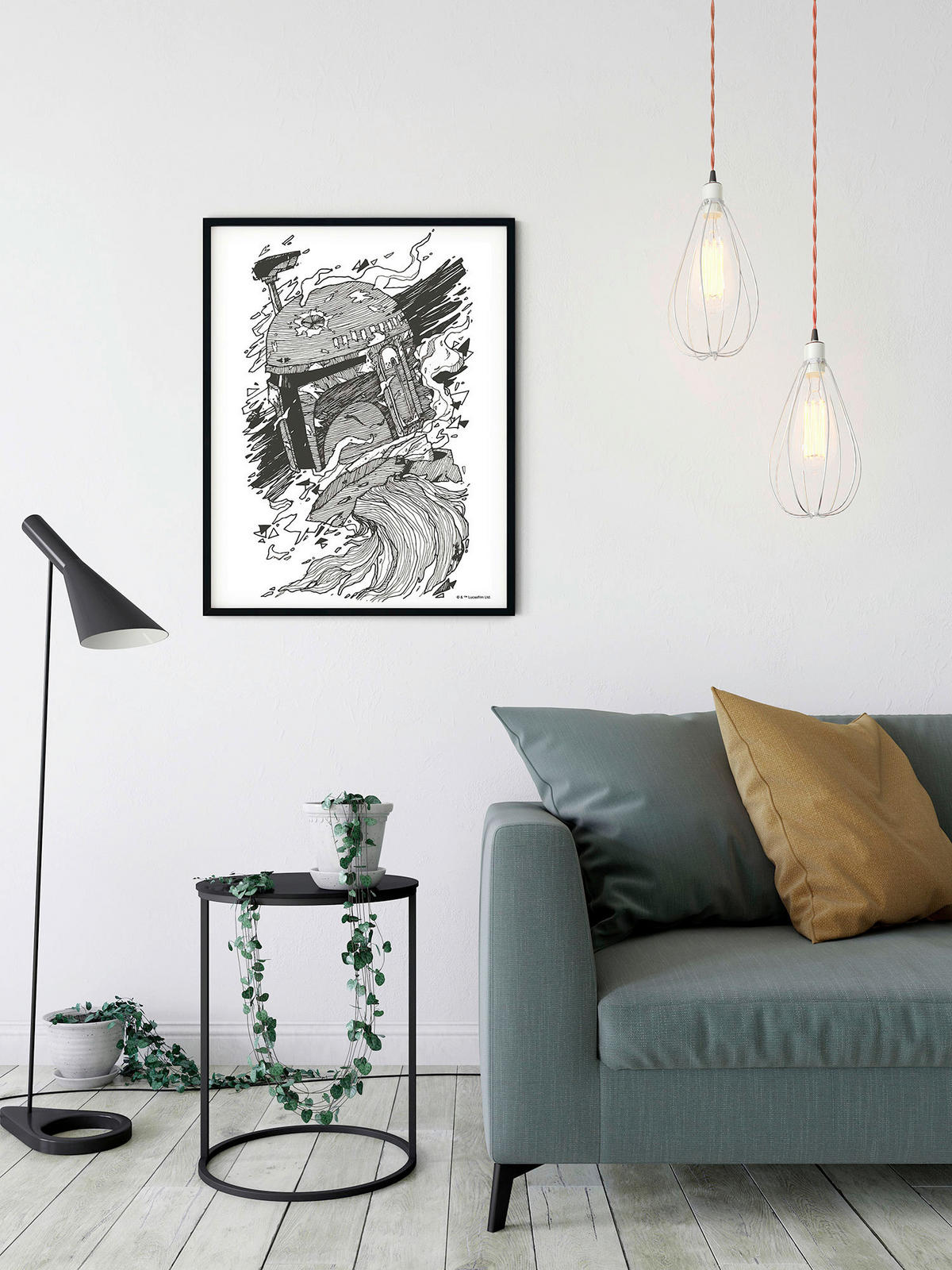 Komar Poster Star Wars Boba Fett Drawing Star Wars B/L: ca. 50x70 cm Star Wars Boba Fett Drawing - (50,00/70,00cm) - Komar