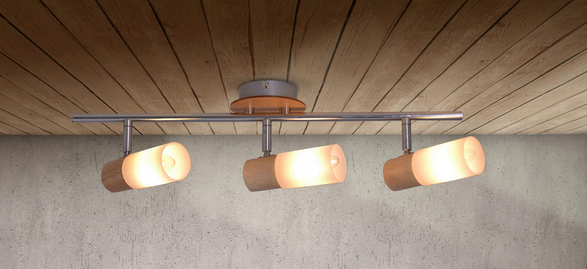 Näve Leuchten Spotleuchte Todtnau 1283223 natur Metall Glas Kunststoff B/H/T: ca. 21x19,8x60 cm 3 Brennstellen Todtnau - natur (21,00/19,80/60,00cm) - Näve Leuchten