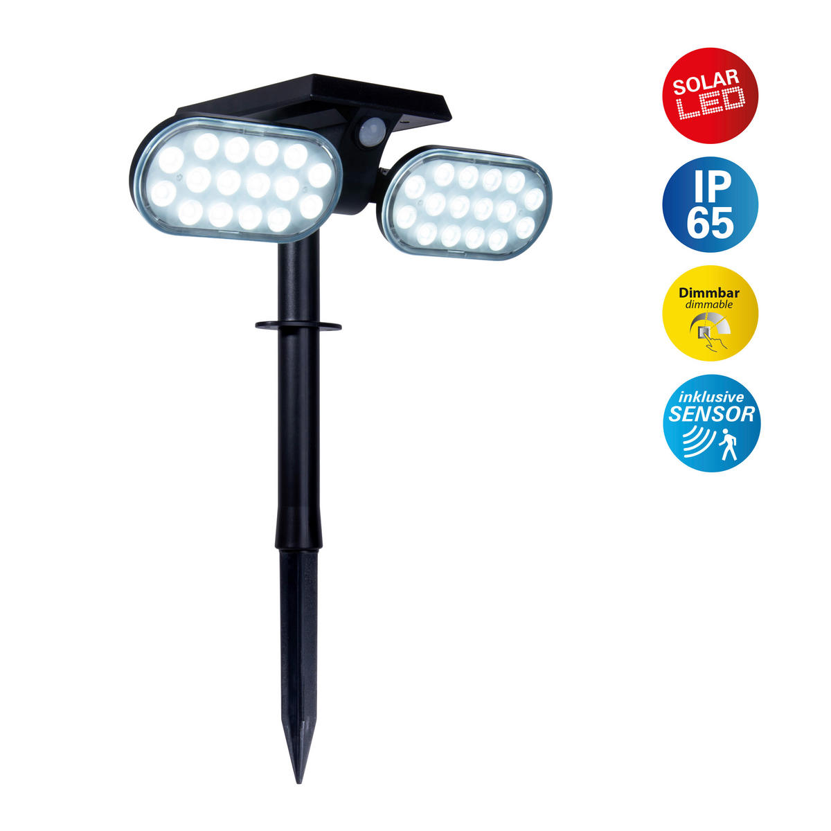 LED-Solarleuchte LED Solarstrahler "PACO" H: 31,9 cm - Näve Leuchten