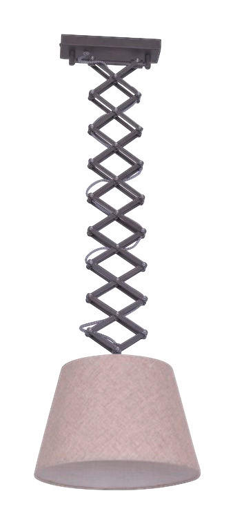 Näve Leuchten Scherenpendelleuchte NV6132727 braun natur Textil Metall B/H: ca. 57x135 cm E27 1 Brennstellen Adrienne - braun/natur (57,00/135,00cm) - Näve Leuchten