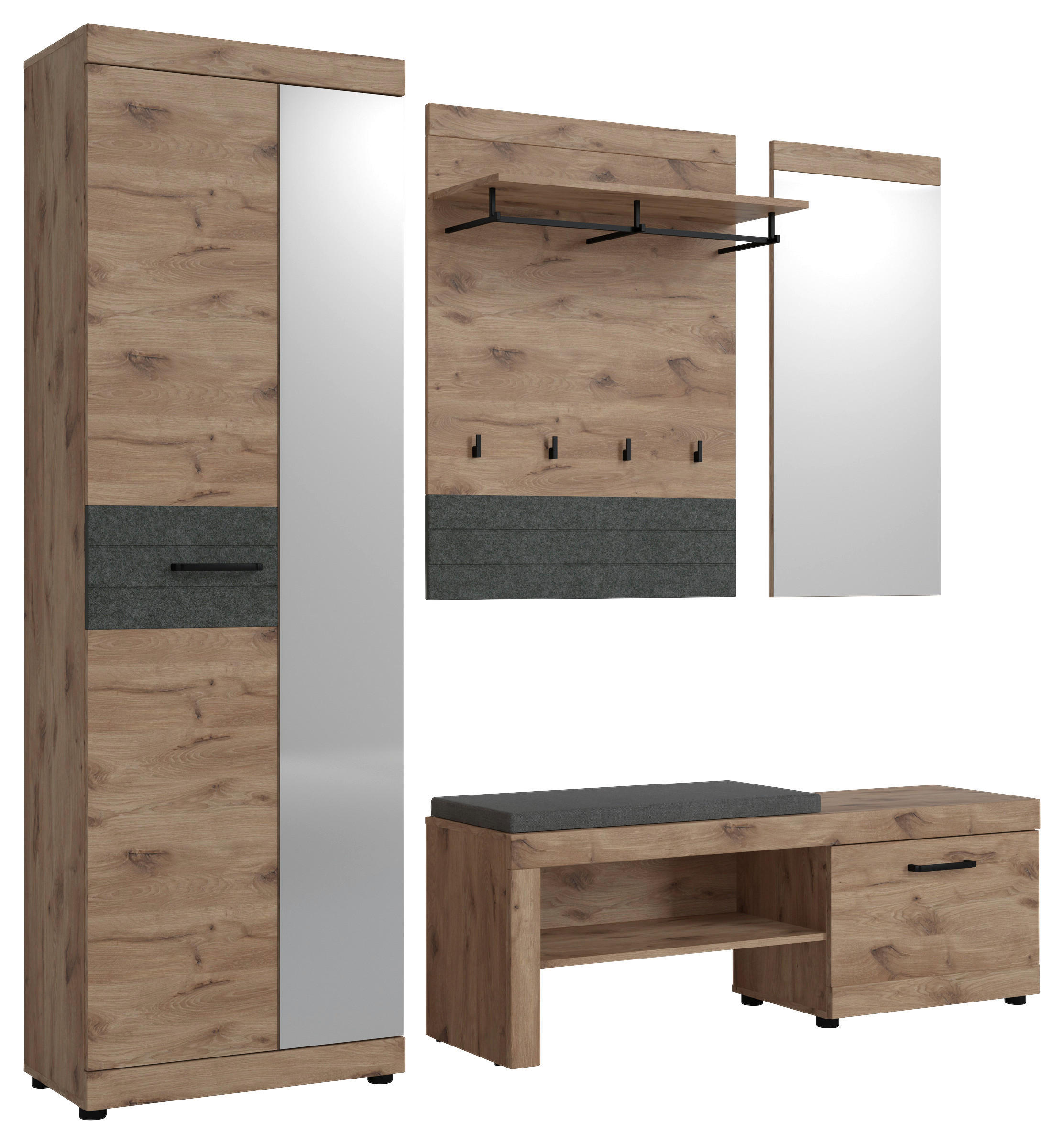 Sitzbank Roxy Eiche Viking Nachbildung B/H/T: ca. 139x52x38 cm Roxy - (139,00/52,00/38,00cm)