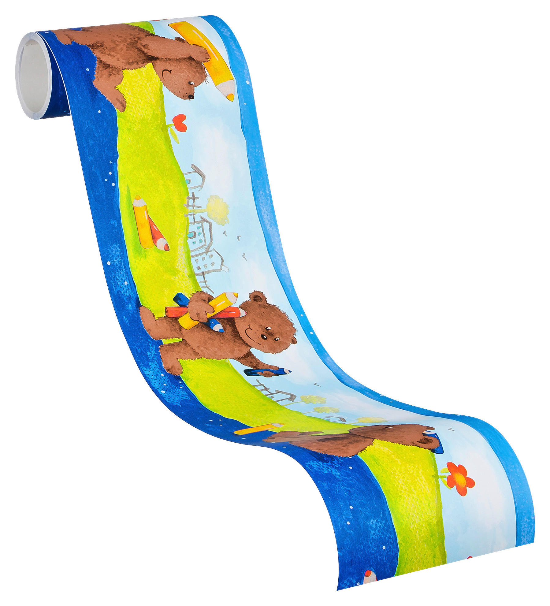 A.S.Creation Papiertapete bunt grün blau B/H/D: ca. 13x500x5,5 cm Papiertapete - blau/bunt (5,50/500,00cm) - A.S.Creation