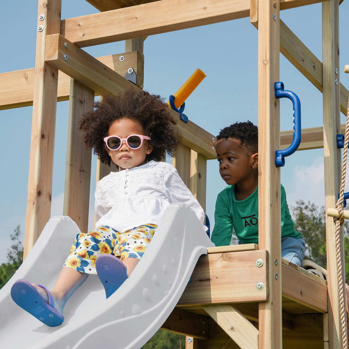 AXI Spielturm Moos braun B/H/L: ca. 342x267x375 cm Moos - braun/weiß (375,00/342,00/267,00cm) - AXI