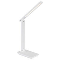 GLOBO LED-Tischleuchte weiß weiß Opal Kunstleder Kunststoff B/H/T: ca. 11,5x50x28 cm BRIGHTON - weiß/Opal (11,50/50,00/28,00cm) - GLOBO