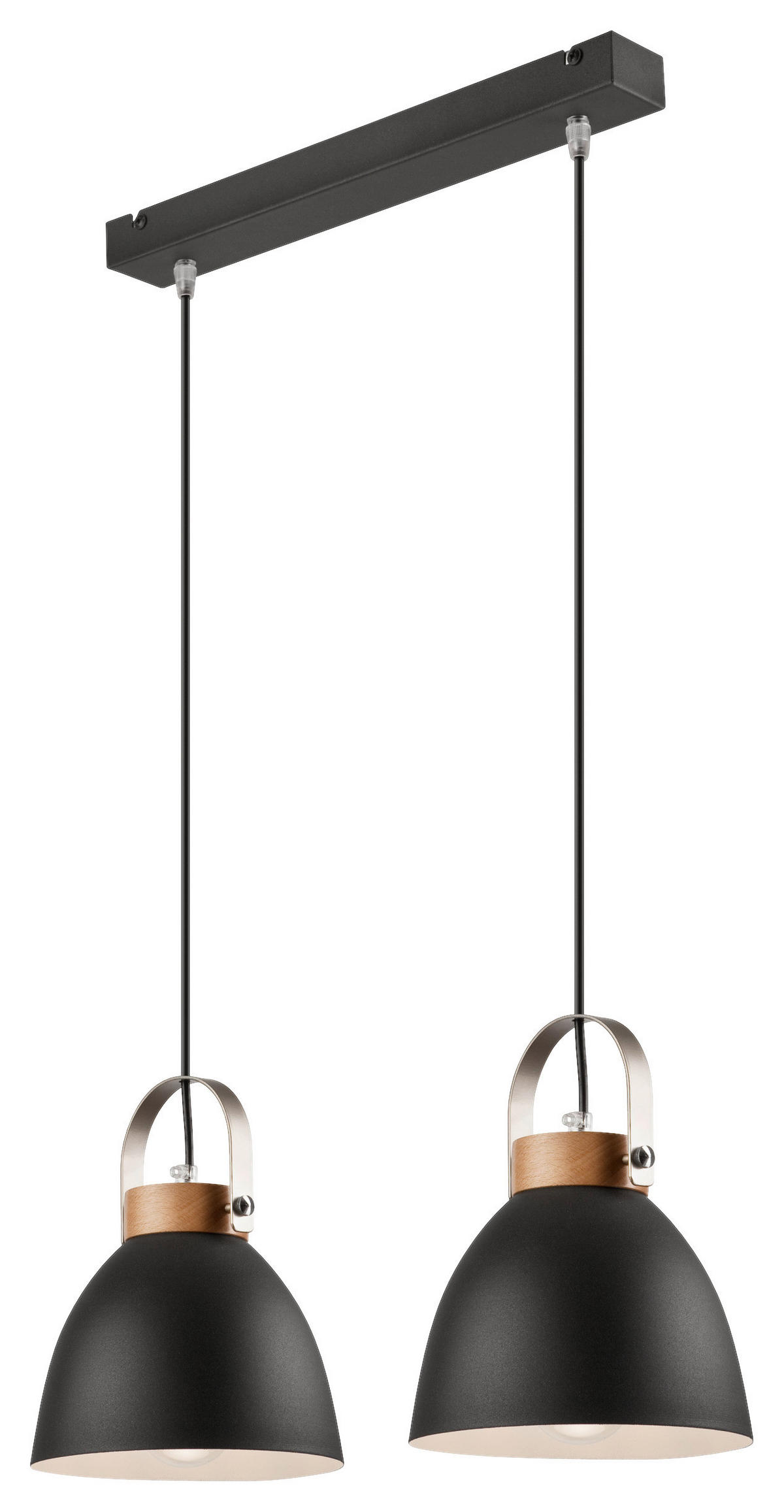 Lamkur Pendelleuchte DANIELLE 31774 Graphit Stahl Holz H/L: ca. 76x47 cm E27 2 Brennstellen Danielle - Graphit (47,00cm) - Lamkur