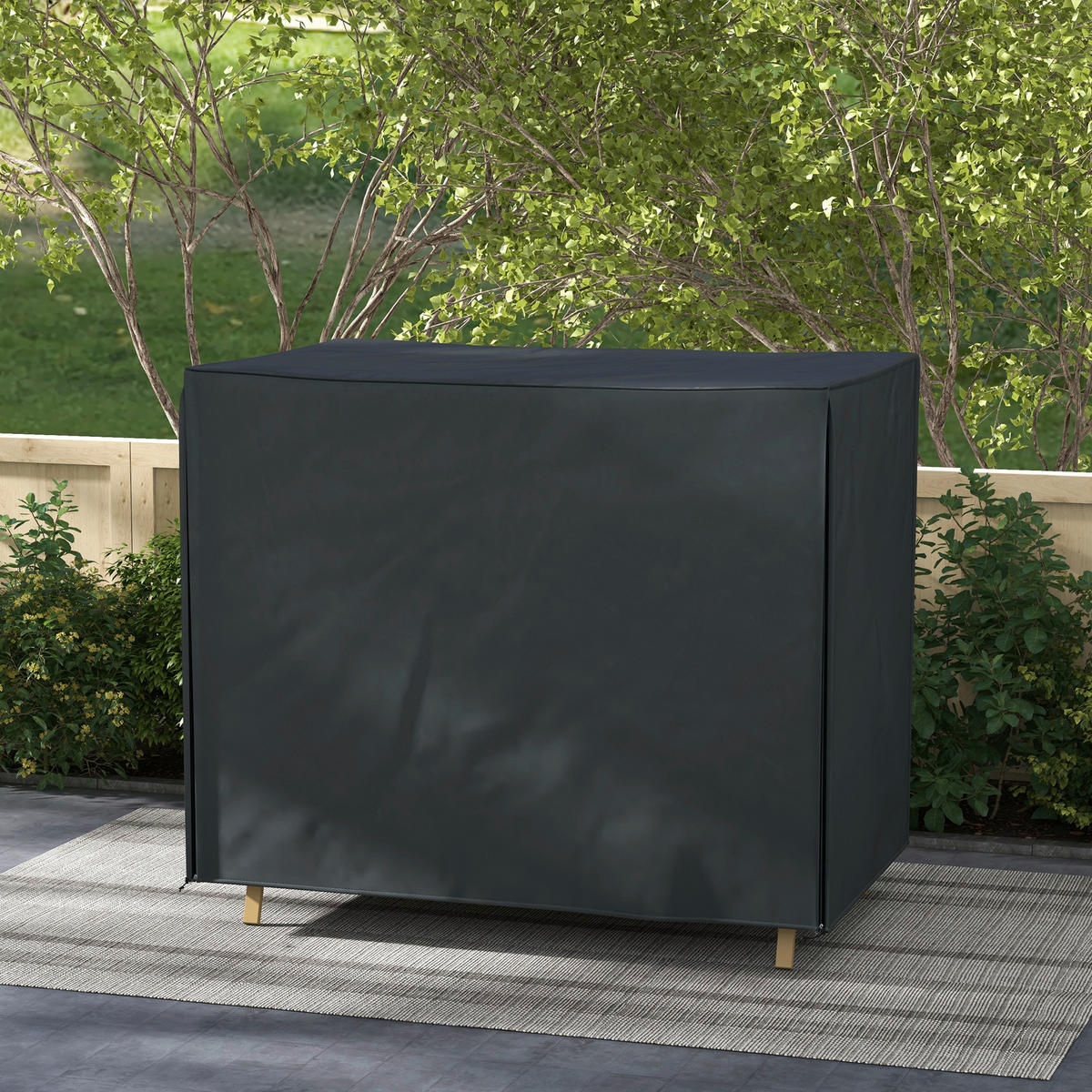 Outsunny Hollywoodschaukel-Abdeckung schwarz Polyester-Mischgewebe B/H/L: ca. 125x172x220 cm Hollywoodschaukel-Abdeckung - schwarz (220,00/125,00/172,00cm) - Outsunny