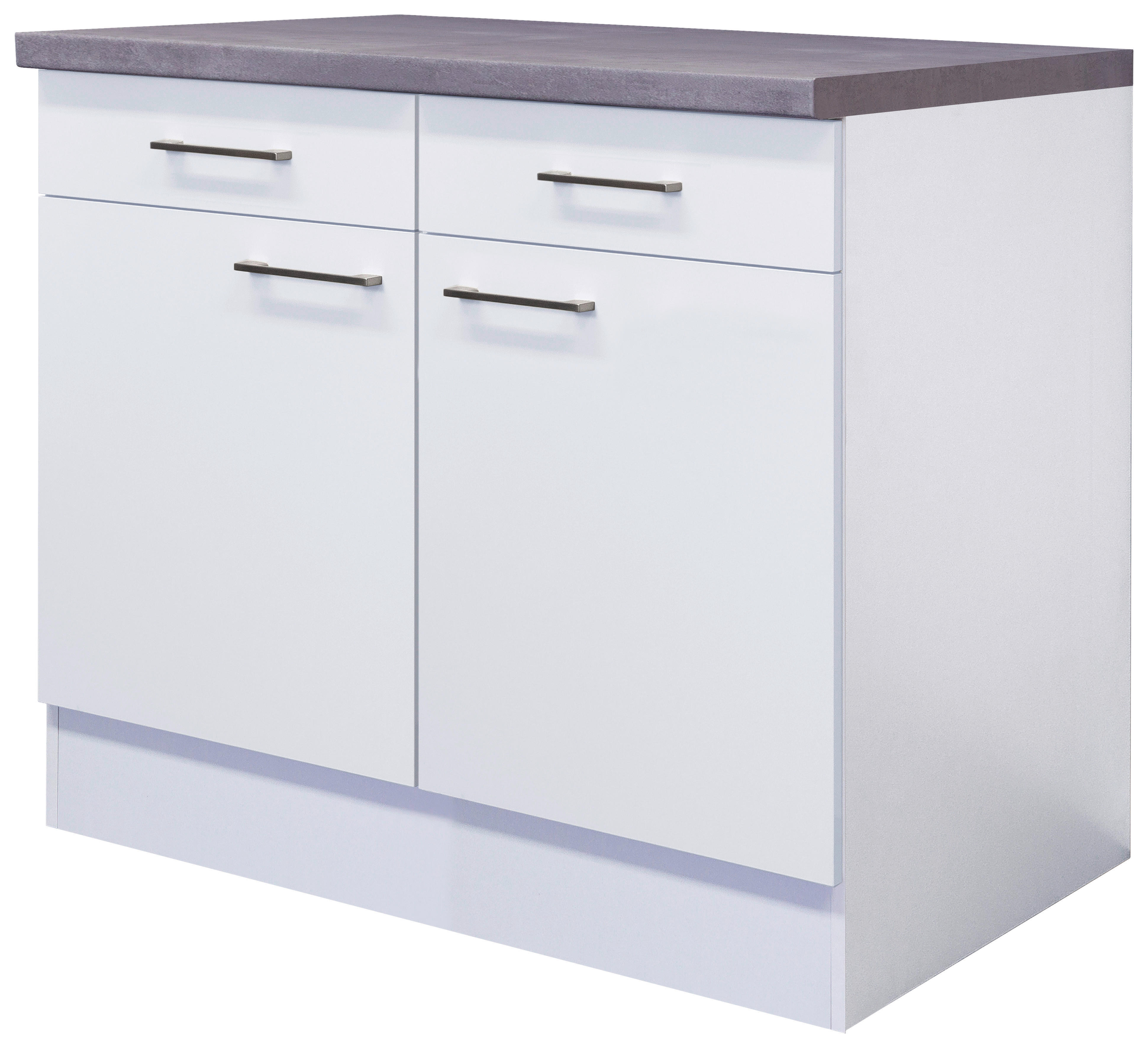 Unterschrank Vita weiß matt B/H/T: ca. 100x86x60 cm Vita - Beton/weiß (100,00/86,00/60,00cm) - Flex-Well