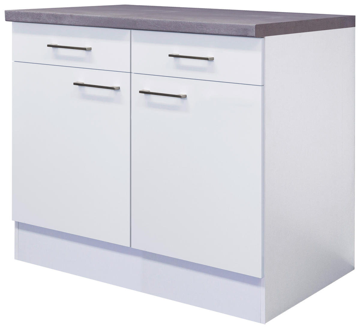Unterschrank Vita weiß matt B/H/T: ca. 100x86x60 cm Vita - Beton/weiß (100,00/86,00/60,00cm) - Flex-Well
