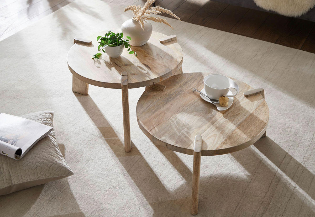 Couchtisch 2er-Set. natur 2er-Set. - natur - Wohnling