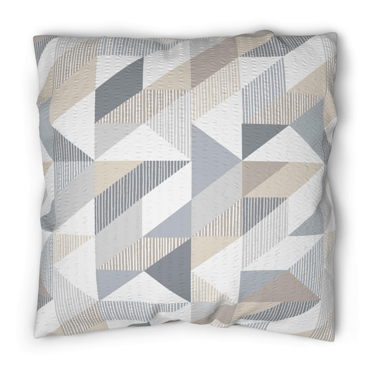 Baumwoll Bettwäsche Seersucker Bettwäsche_Seersucker grafisch grau - grau (135,00/200,00cm) - CASTELL