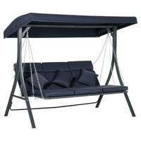Outsunny Hollywoodschaukel dunkelblau Polyester B/H/L: ca. 118x168x198 cm Hollywoodschaukel - schwarz/dunkelblau (198,00/118,00/168,00cm) - Outsunny