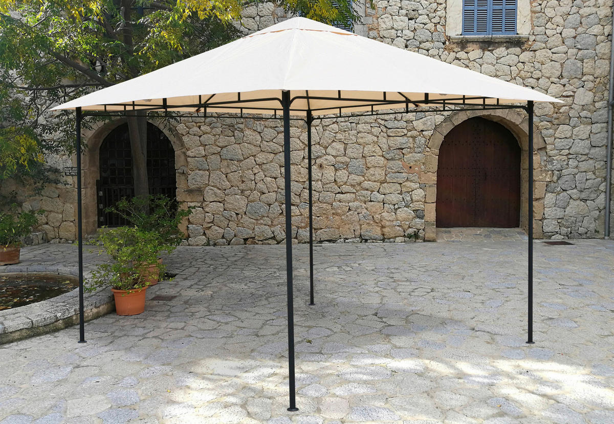 Grasekamp Pavillon Rimini Flex beige Stahl B/H/L: ca. 300x263x300 cm Rimini Flex - beige (300,00/300,00/263,00cm) - Grasekamp