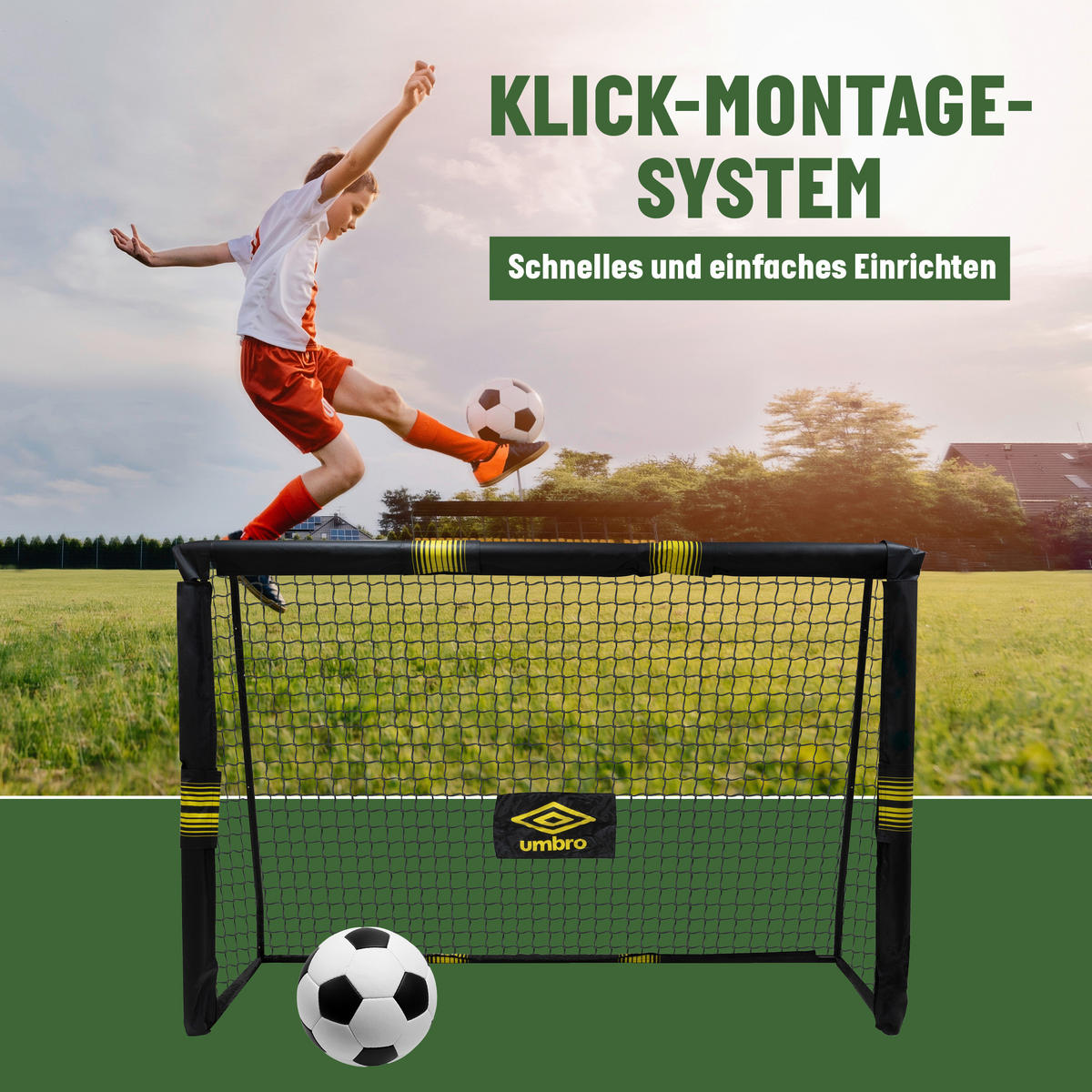 Fußballtor schwarz B/H/T: ca. 300x200x120 cm Fußballtor 300x200x120cm - gelb/schwarz (300,00/200,00/120,00cm)