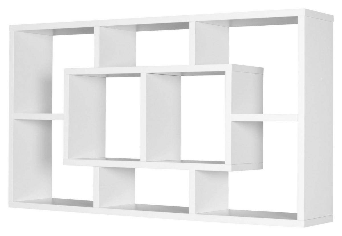 Wandregal weiß B/H/T: ca. 85x47,5x16 cm Wandregal - weiß (85,00/47,50/16,00cm) - Wohnling