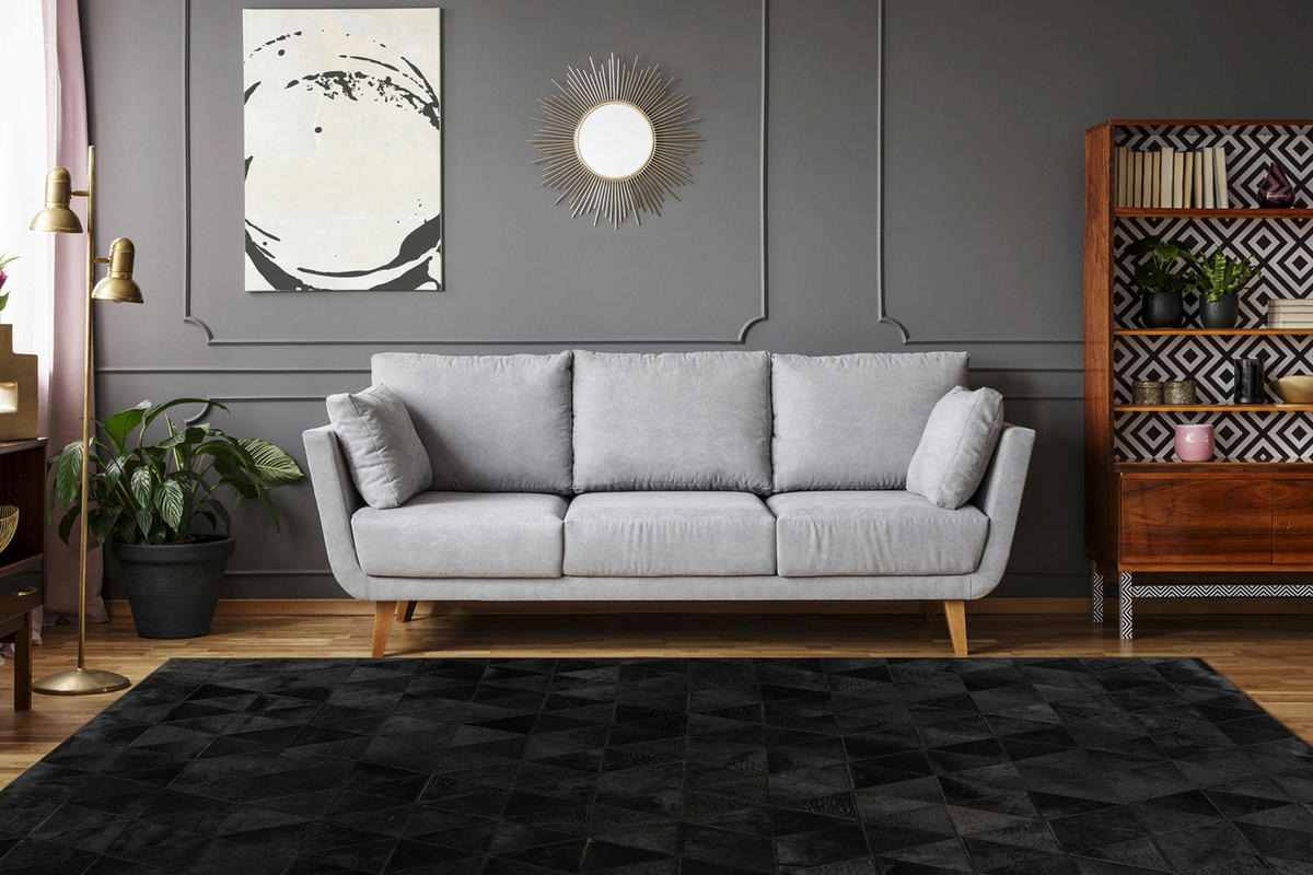 360Living Teppich Lavin schwarz B/L: ca. 80x150 cm Lavin - schwarz (80,00/150,00cm) - 360Living