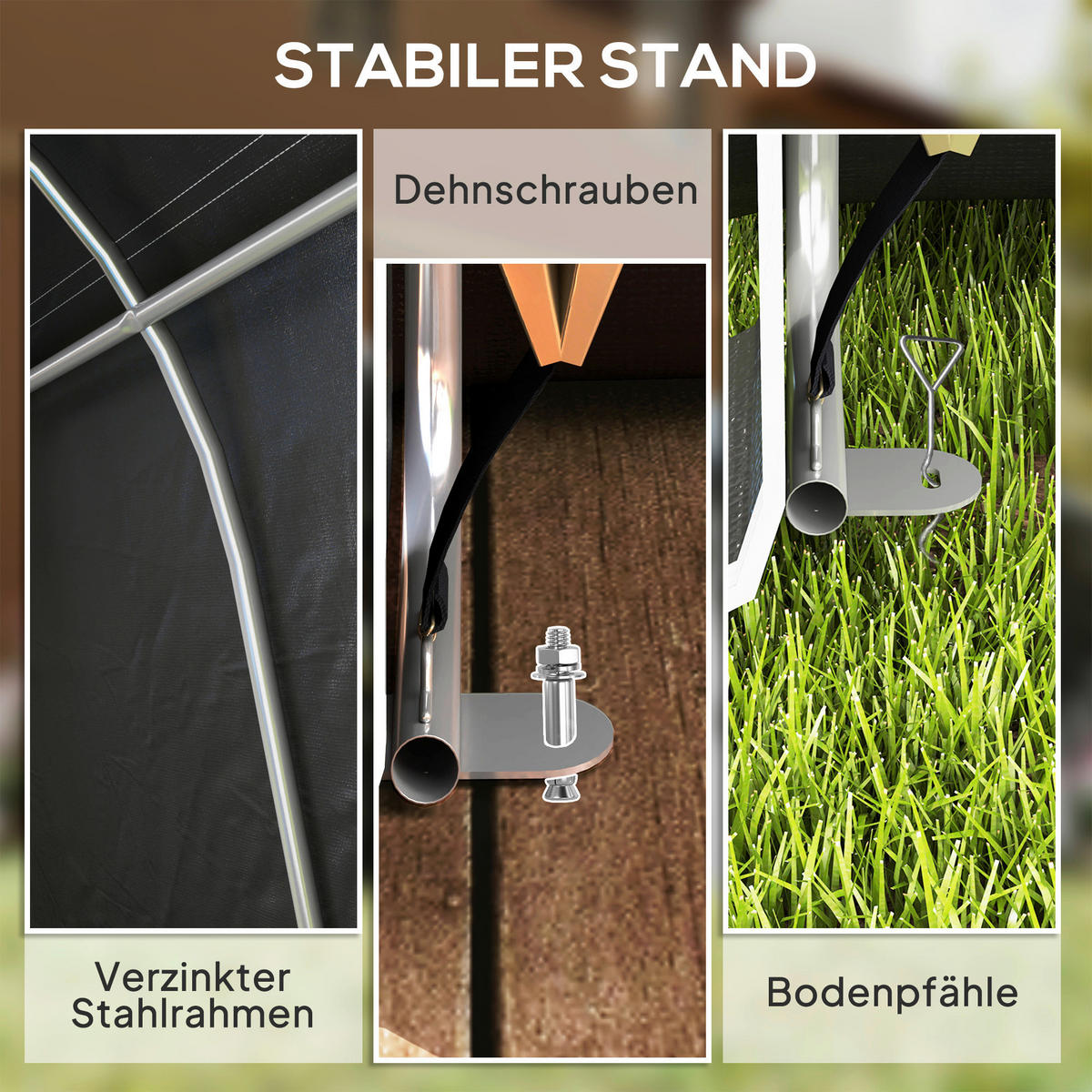 Outsunny Gerätezelt dunkelgrau Kunststoff B/H/L: ca. 300x230x450 cm Gerätezelt - dunkelgrau (450,00/300,00/230,00cm) - Outsunny