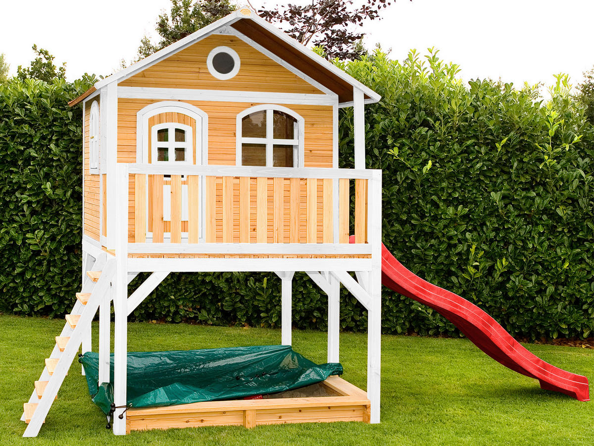 AXI Spielhaus Marc braun B/H/L: ca. 432x293x212 cm Marc - braun/weiß (212,00/432,00/293,00cm) - AXI