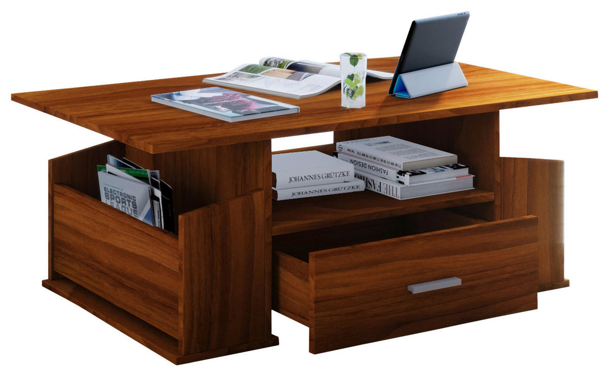 Couchtisch Junata nussbaum Nachbildung B/H/T: ca. 110x44x52 cm Junata - nussbaum (110,00/44,00/52,00cm) - VCM Möbel