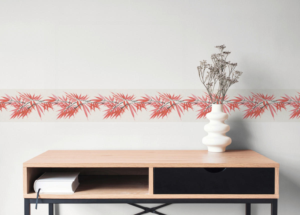 A.S.Création Bordüre weiß rot schwarz B/H/D: ca. 17x500x6,8 cm Bordüre_selbstklebend - weiß/rot (6,80/500,00cm) - A.S.Creation