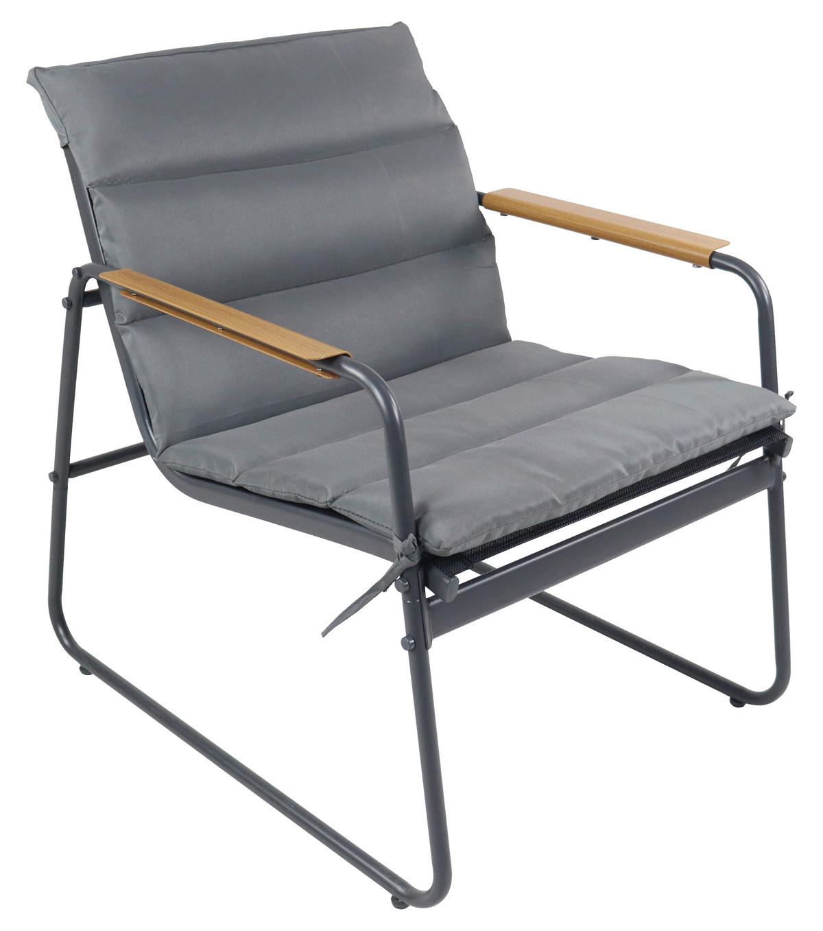 VCM Gartensitzgruppe grau Metall B/H/L: ca. 110x76x74 cm Gartensitz-/Essgruppe 4 tlg. - grau (74,00/110,00/76,00cm) - VCM
