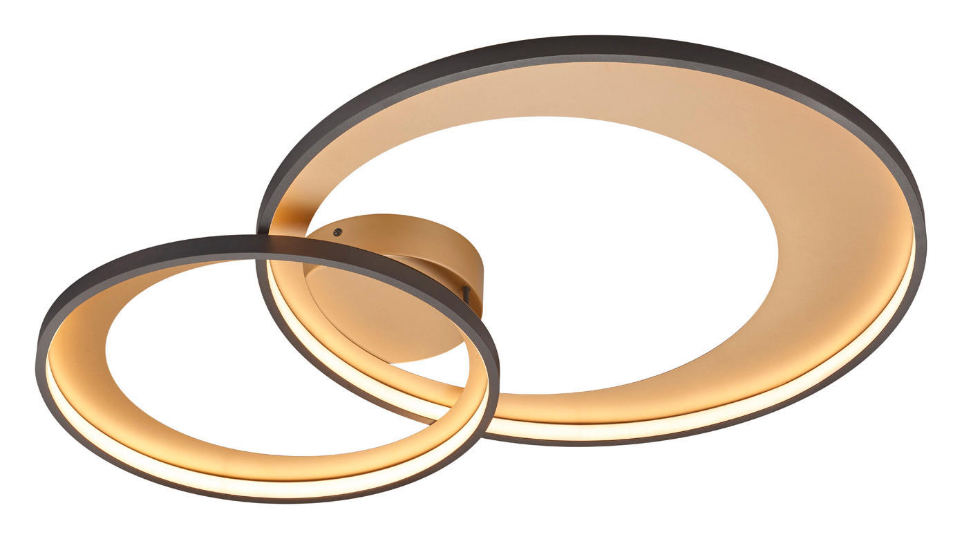 Deckenleuchte 673890232 schwarz gold Metall B/H/L: ca. 85x8x60 cm Granada - gold/schwarz (60,00/85,00/8,00cm)
