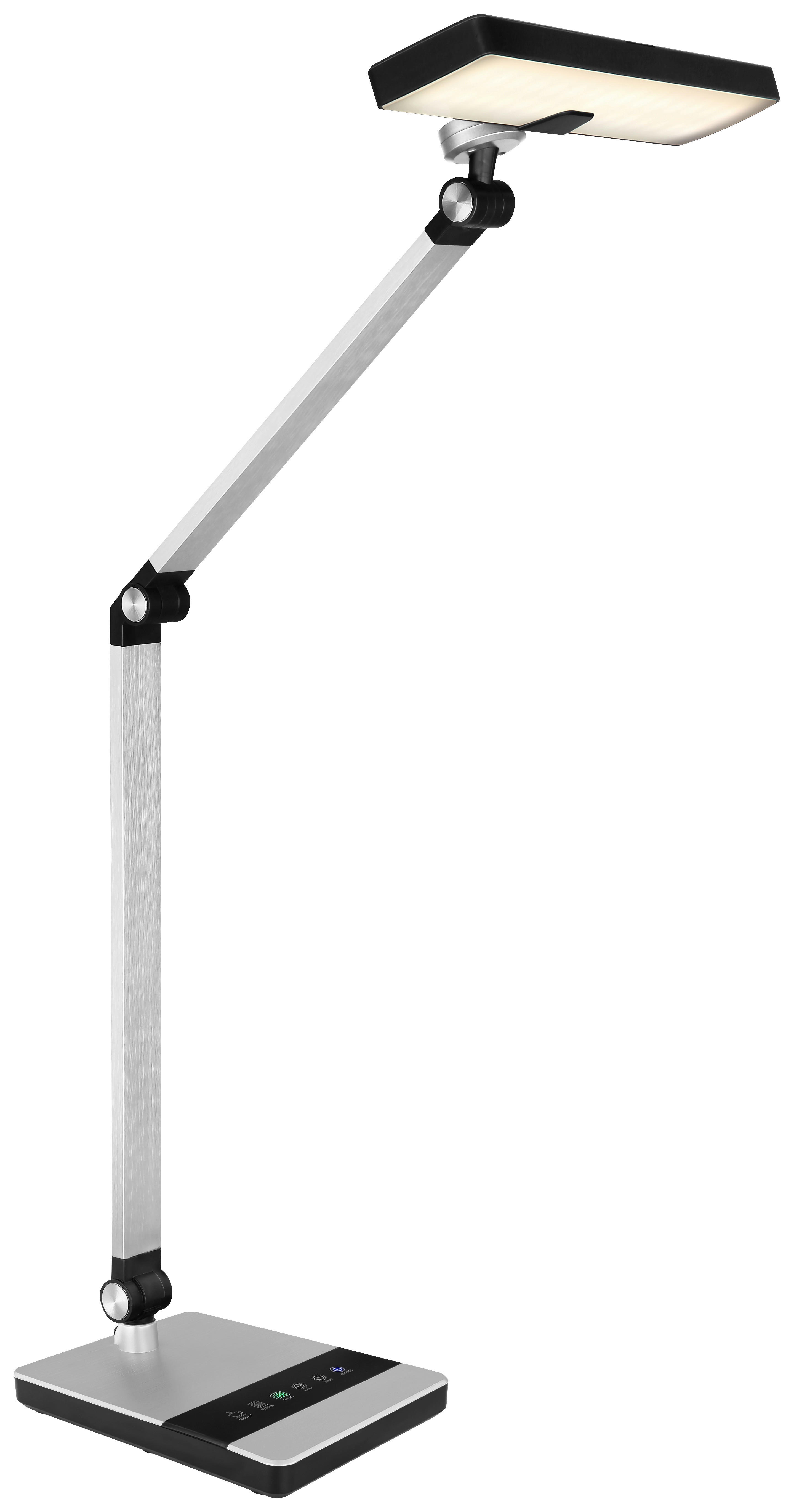 GLOBO LED-Schreibtischleuchte Dally 58427S silber schwarz Alu Kunststoff H: ca. 82 cm Dally - schwarz/silber (82,00cm) - GLOBO