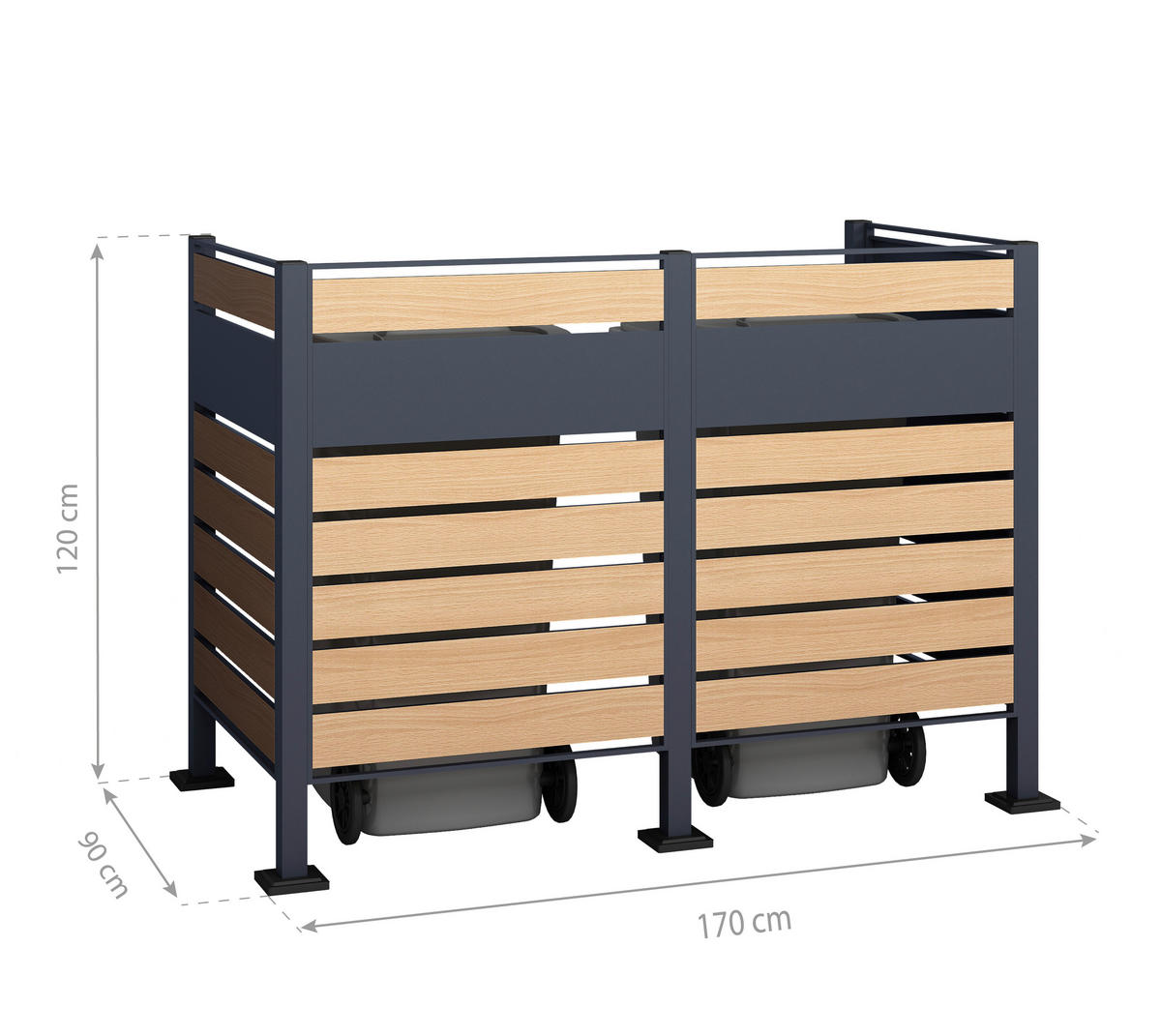 Westmann MülltonnenverkleidungBox Planum Box Planum - natur/anthrazit (90,00/170,00/120,00cm) - Westmann