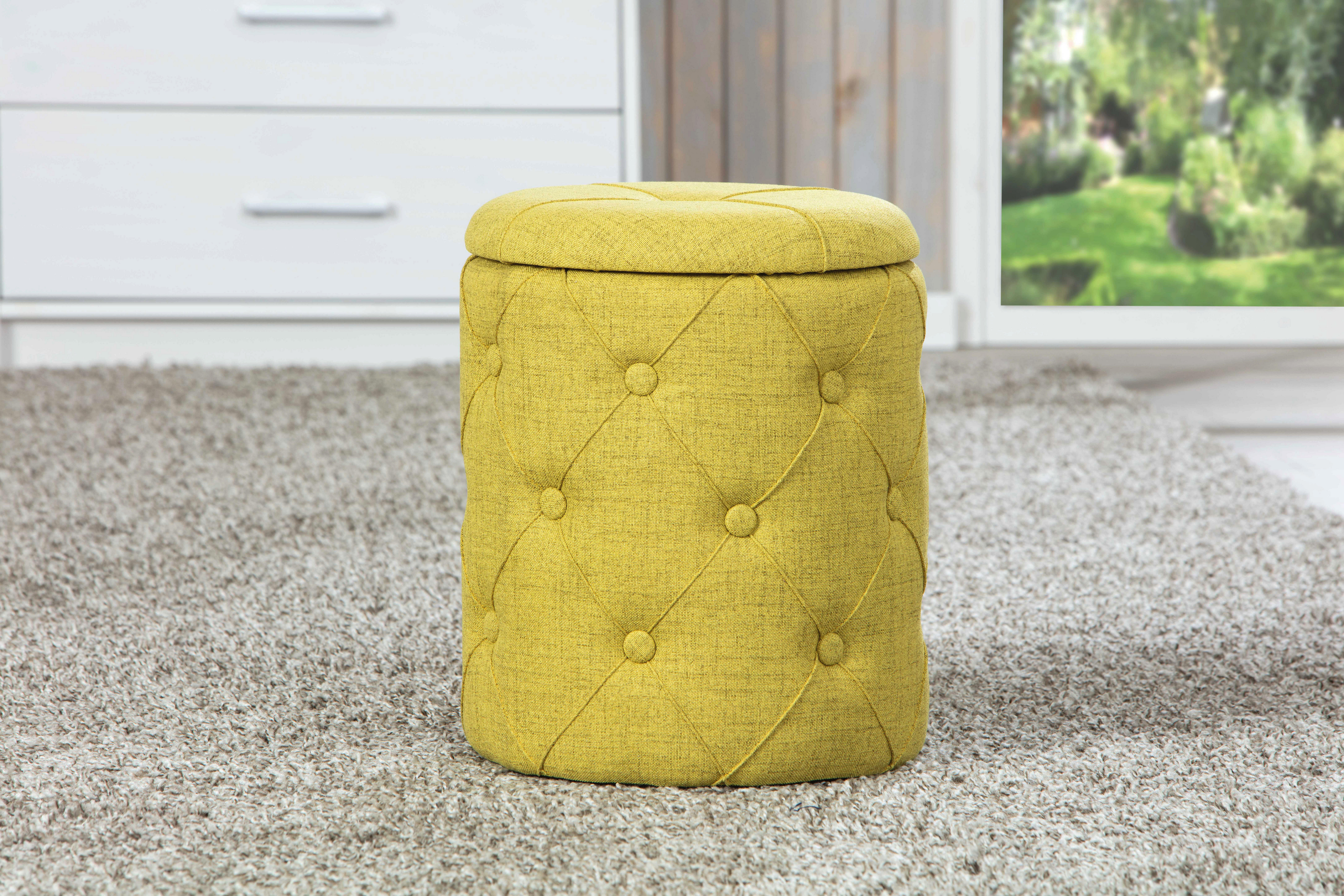 Inter Link Hocker Yapak gelb MDF B/H/T: ca. 34x40x34 cm Yapak - gelb (34,00/40,00/34,00cm) - Inter Link