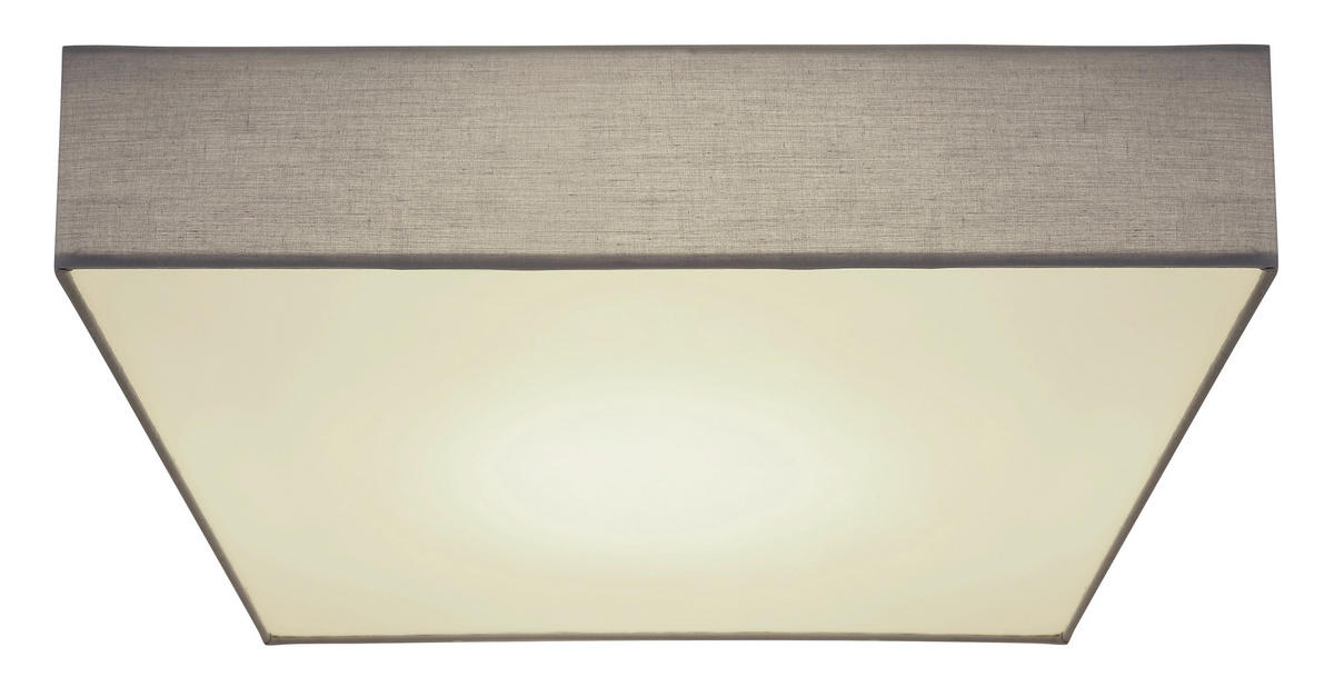 GLOBO Deckenleuchte SANNA 15585D3 anthrazit Opal weiß Metall Textil Kunststoff B/H/L: ca. 50x13x50 cm SANNA - weiß/Opal (50,00/50,00/13,00cm) - GLOBO