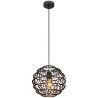 GLOBO Pendelleuchte schwarz mattschwarz Papier Metall H/D: ca. 120x29 cm E27 1 Brennstellen SENNI - schwarz/mattschwarz (29,00/120,00cm) - GLOBO