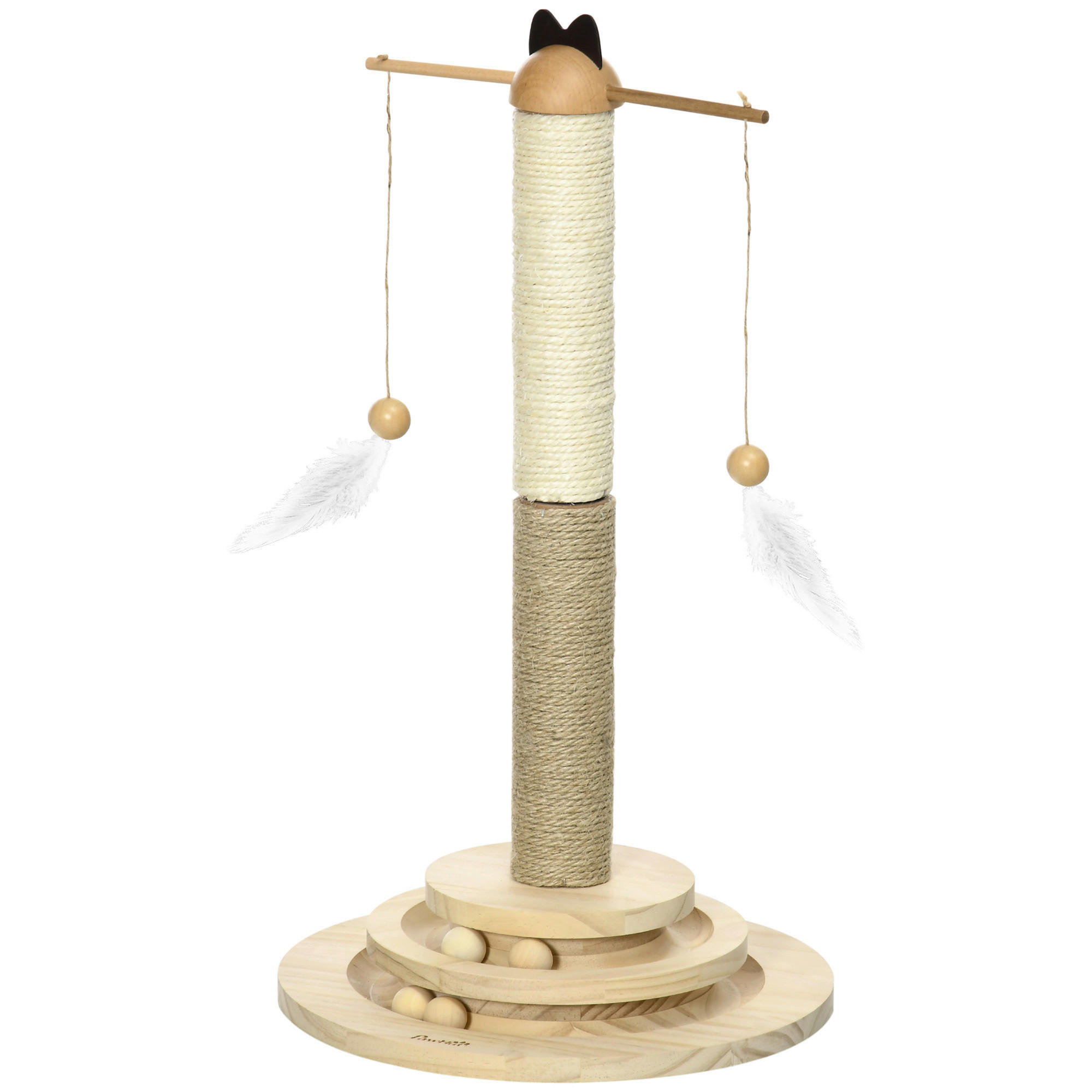 PawHut Kratzbaum natur Kiefer B/H/L: ca. 32x56x32 cm Kratzbaum - natur (32,00/32,00/56,00cm) - PawHut