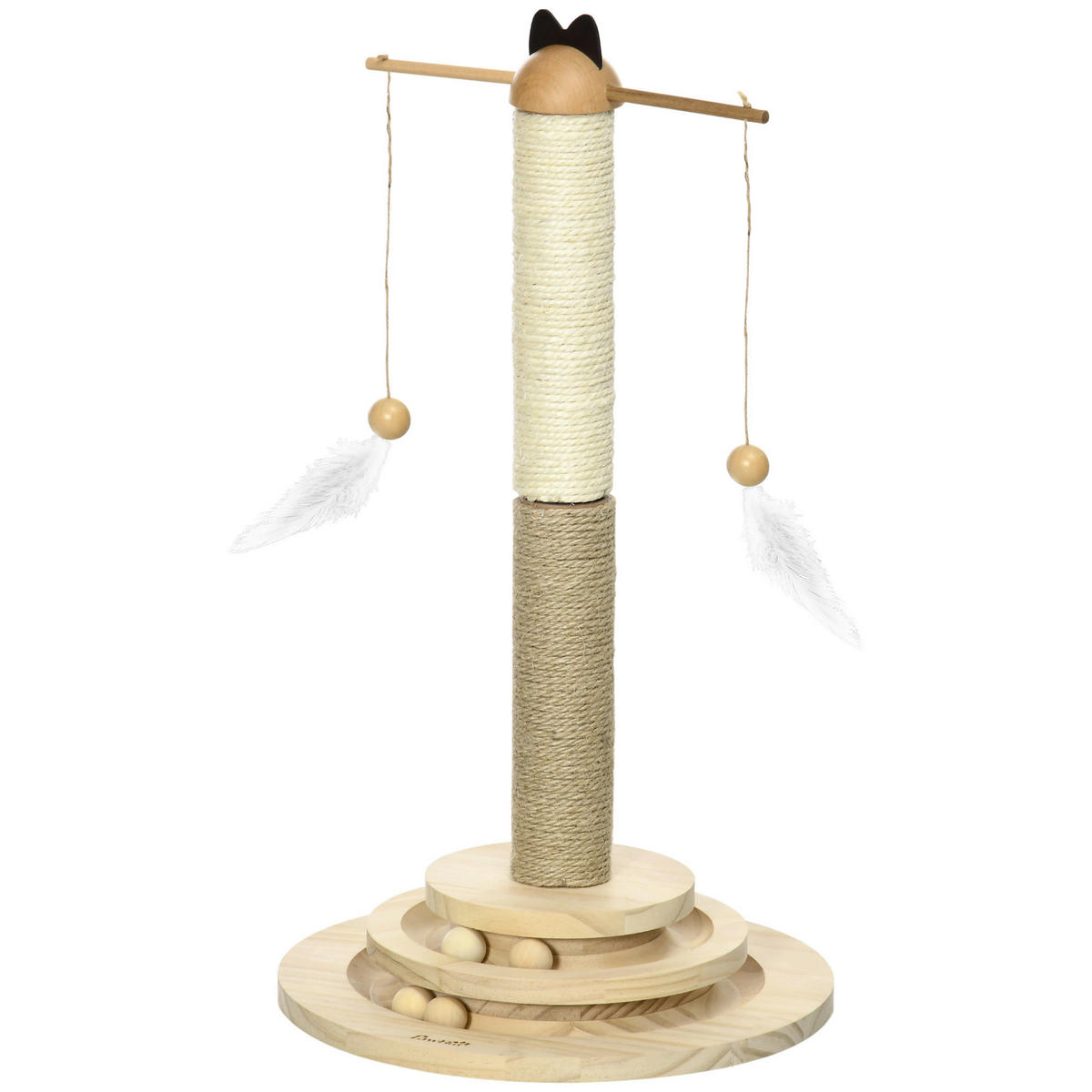 PawHut Kratzbaum natur Kiefer B/H/L: ca. 32x56x32 cm Kratzbaum - natur (32,00/32,00/56,00cm) - PawHut