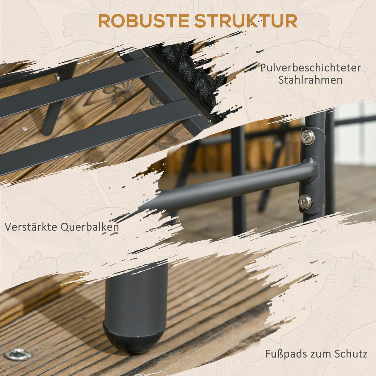 Outsunny Gartenstuhl dunkelgrau Polyester B/H/L: ca. 60x57x71 cm Gartenstühle - dunkelgrau (71,00/60,00/57,00cm) - Outsunny