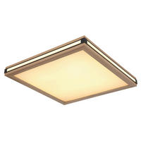GLOBO LED-Deckenleuchte weiß dunkelbraun schwarz Metall MDF B/H/T: ca. 45x7,5x45 cm CARLA - dunkelbraun/weiß (45,00/7,50/45,00cm) - GLOBO