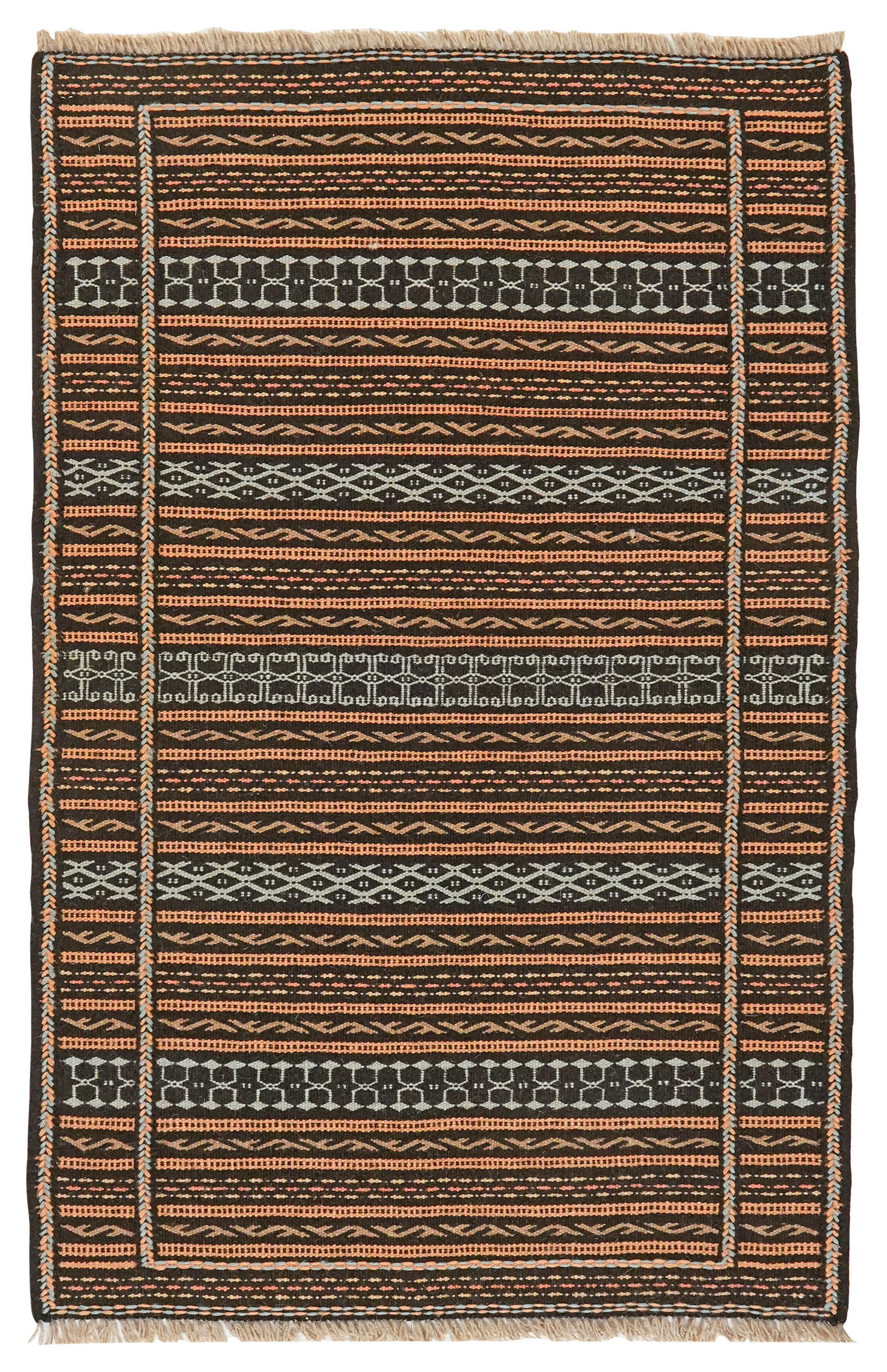 PersaTepp Teppich Kelim Kordi schwarz B/L: ca. 81x125 cm Kelim Kordi - schwarz (81,00/125,00cm) - PersaTepp