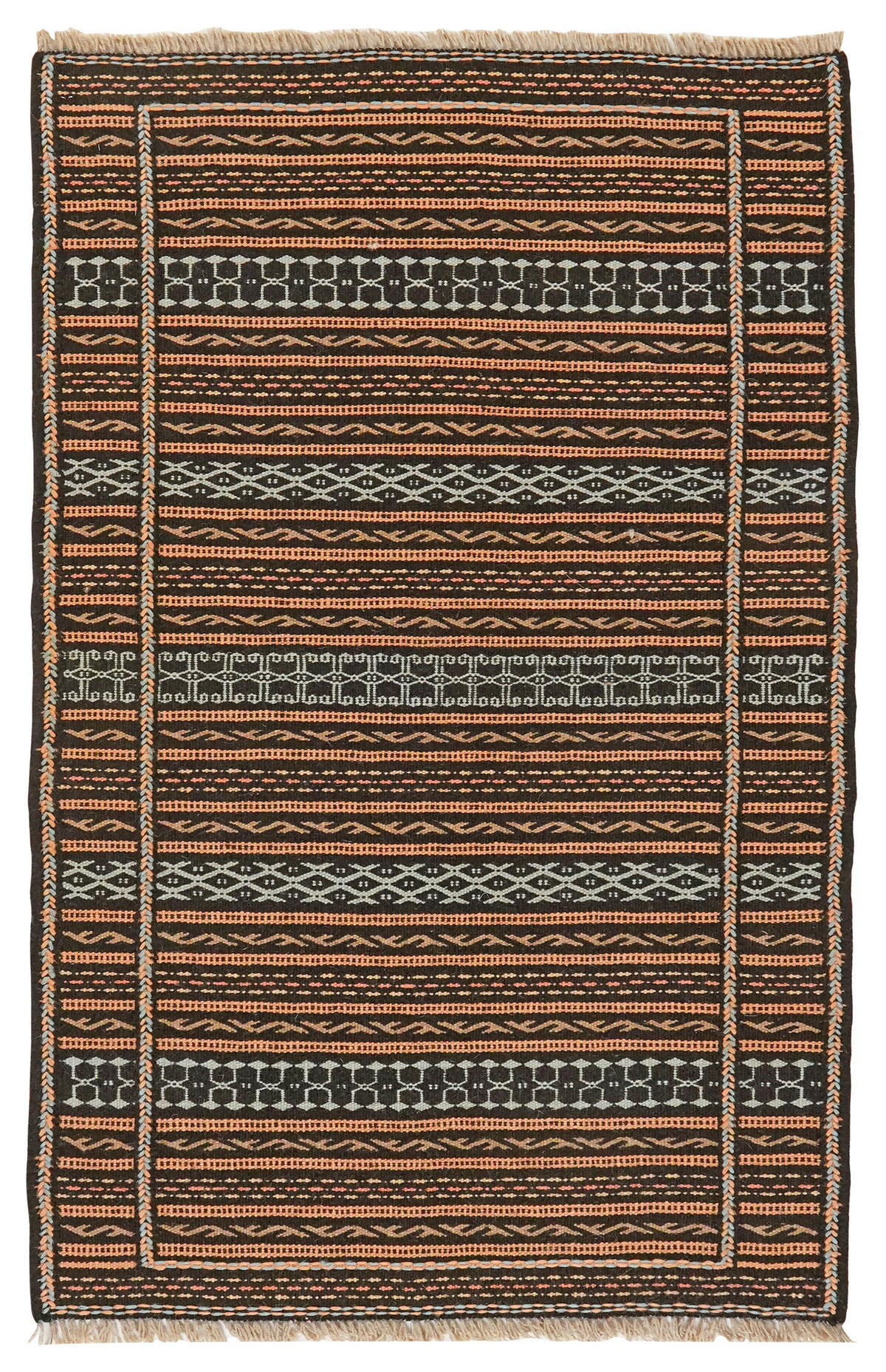 PersaTepp Teppich Kelim Kordi schwarz B/L: ca. 81x125 cm Kelim Kordi - schwarz (81,00/125,00cm) - PersaTepp