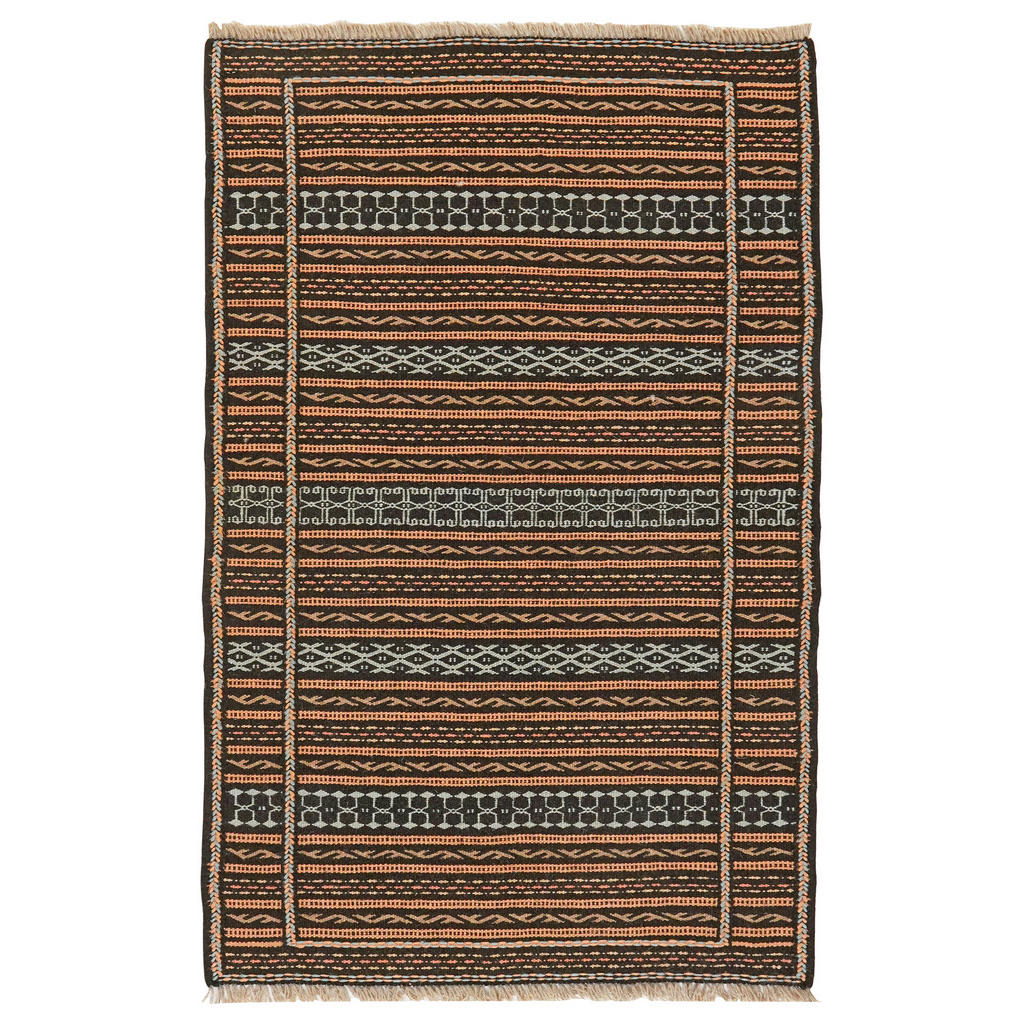 Thumbnail - PersaTepp Teppich Kelim Kordi schwarz B/L: ca. 81x125 cm