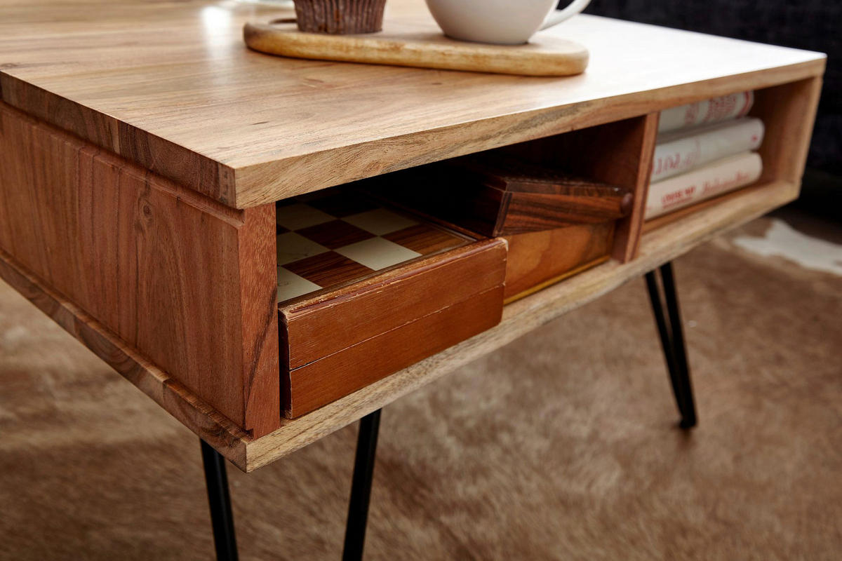 Couchtisch braun B/H/T: ca. 60x40x60 cm Couchtisch - braun (60,00/40,00/60,00cm) - Wohnling