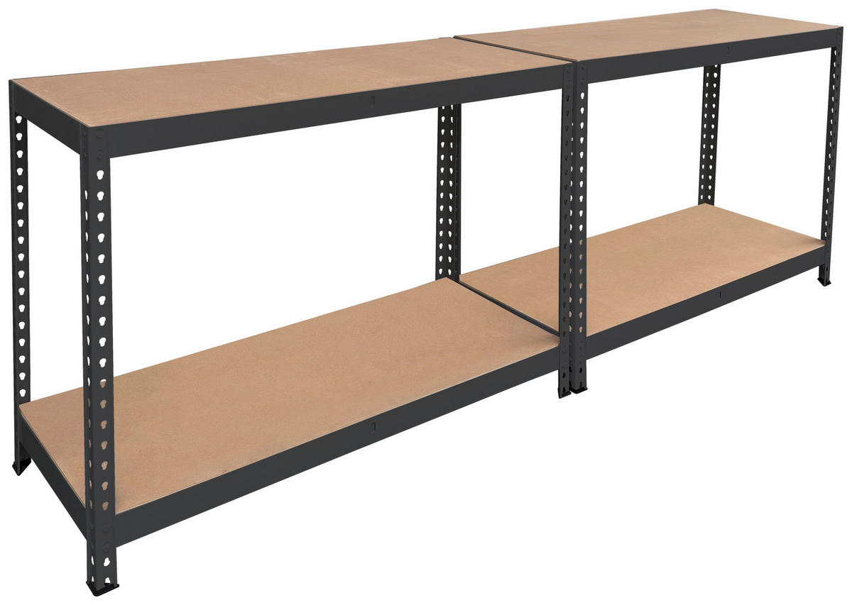 Schwerlaststeckregal schwarz B/H/T: ca. 120x180x45 cm Schwerlaststeckregal 180x120x45cm S - schwarz (120,00/180,00/45,00cm)