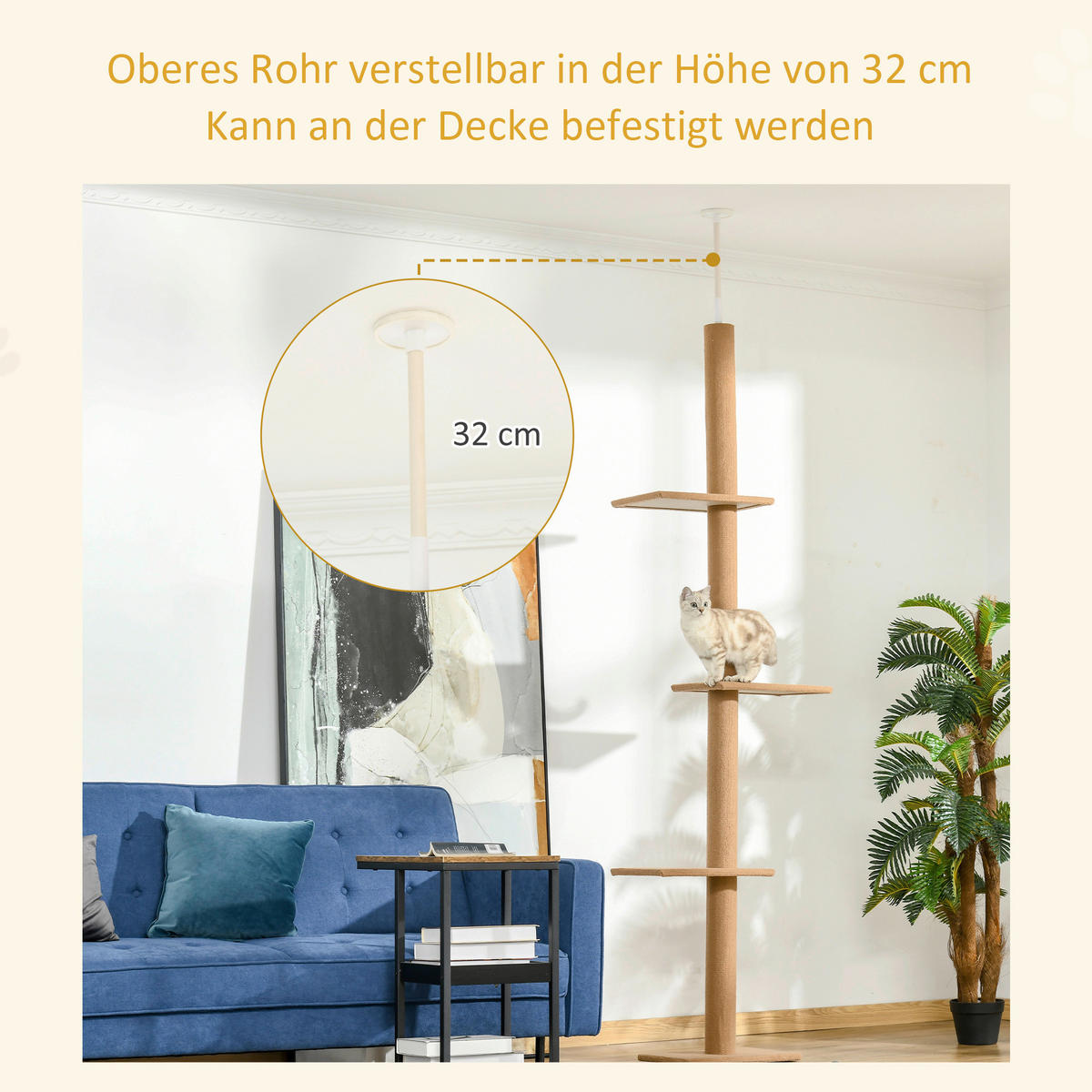 PawHut Kratzbaum braun Spanplatte B/H/L: ca. 27x228x43 cm Kratzbaum - braun (43,00/27,00/228,00cm) - PawHut