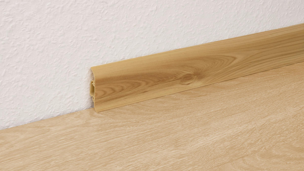 Sockelleiste B/H/L: ca. 2,2x6x250 cm Sockelleiste Kabelk 60mm Ulme - (250,00/2,20/6,00cm)